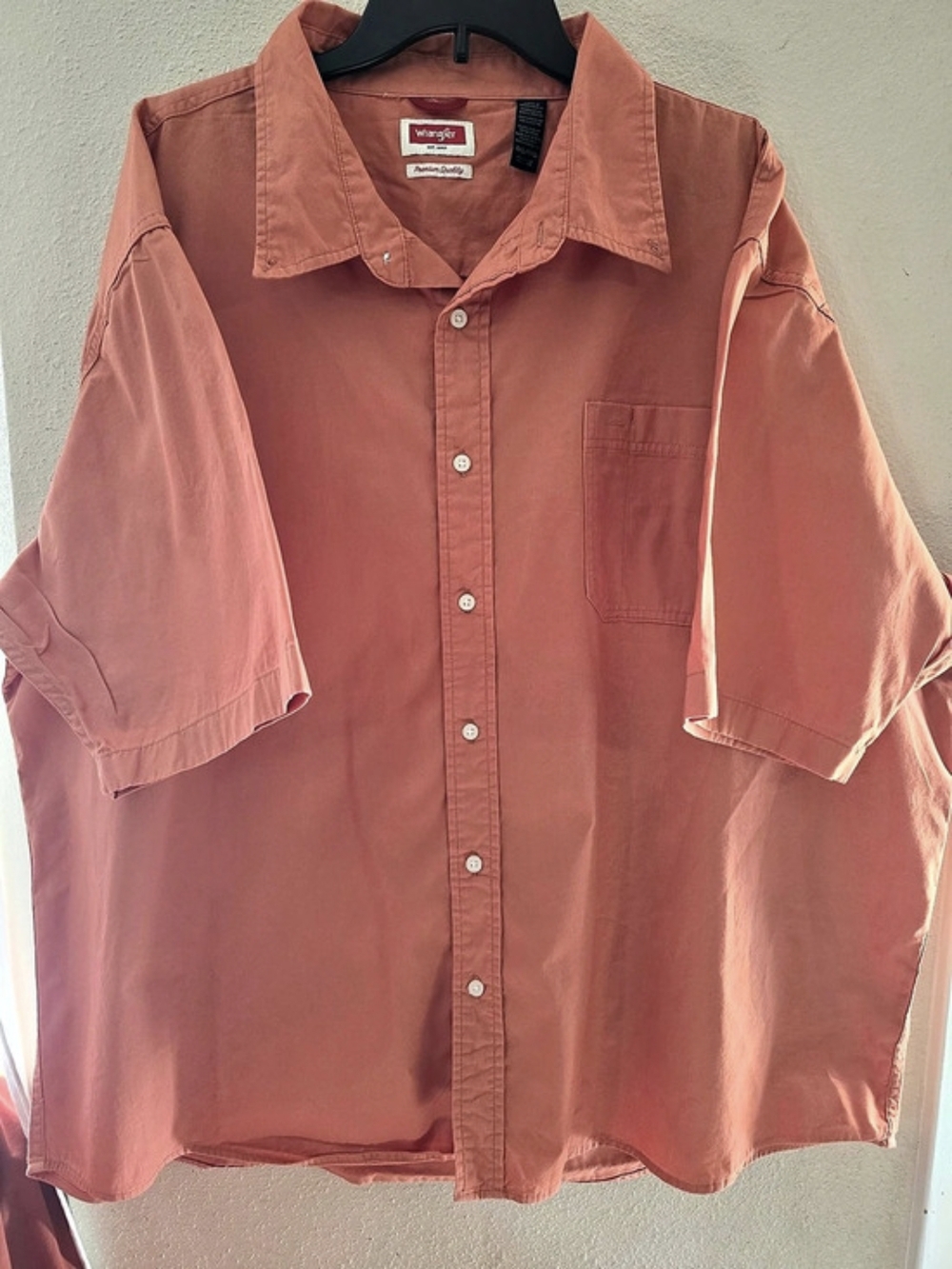 Wrangler Premium Quality short sleeve button-down shirt Short Sleeve Cotton 4XL